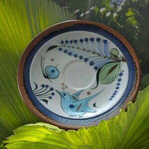 Ken Edwards Signed Saucer Bird Butterfly Floral El Palomar Vintage Redware
